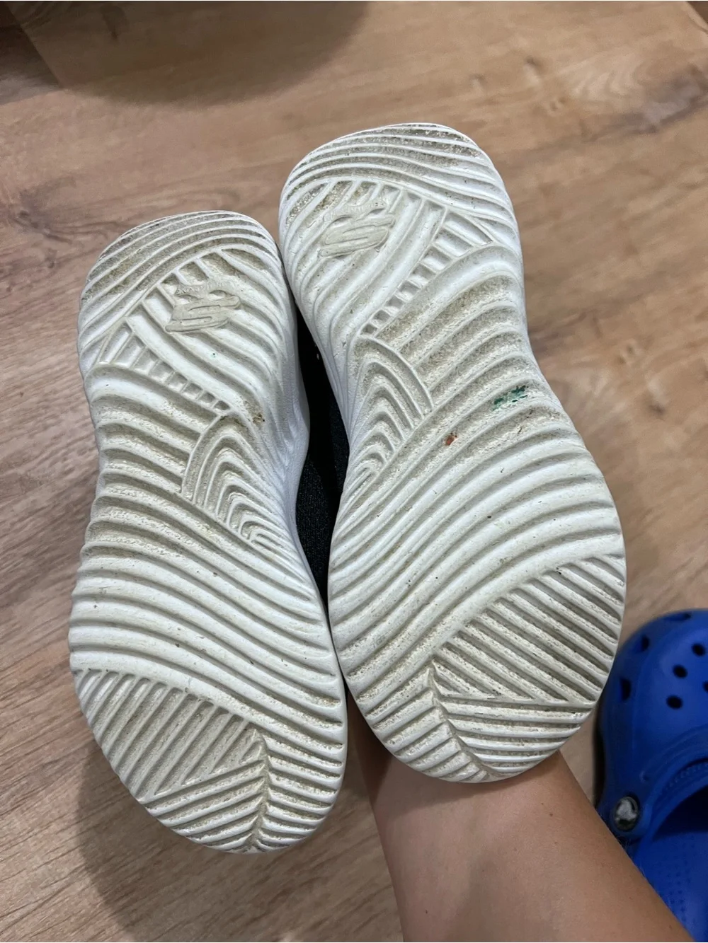 Skechers Kids Black Slip-On Sneakers with White Outsoles